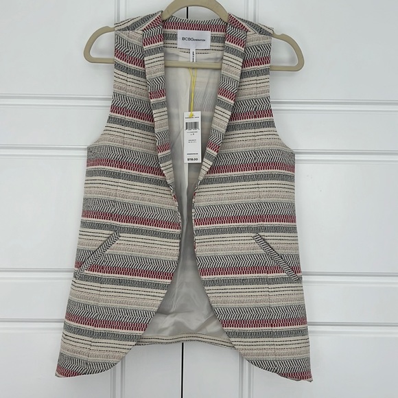 NWT BCBGeneration Striped Vest - Picture 1 of 9